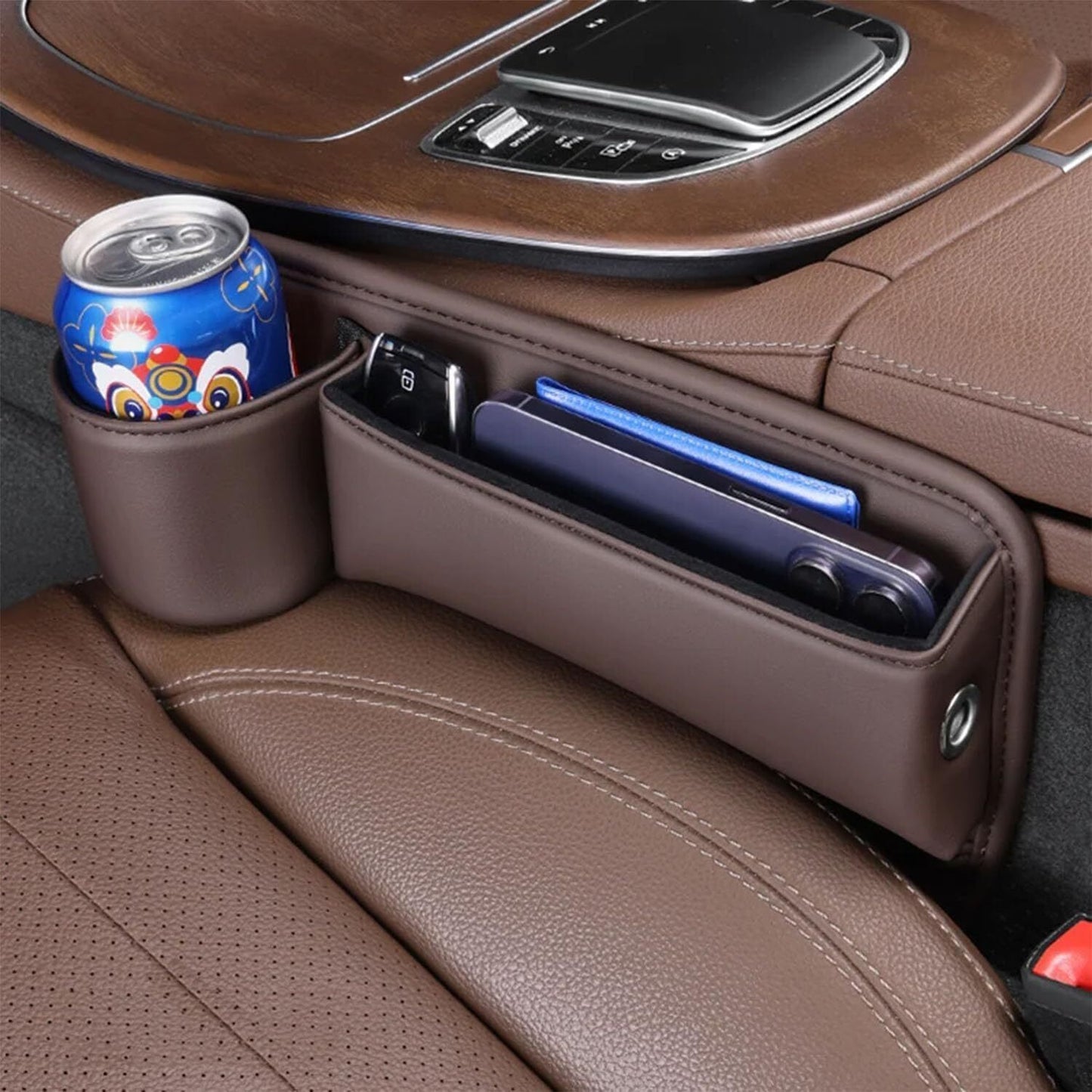 Car Leather Cup Holder Gap Bag