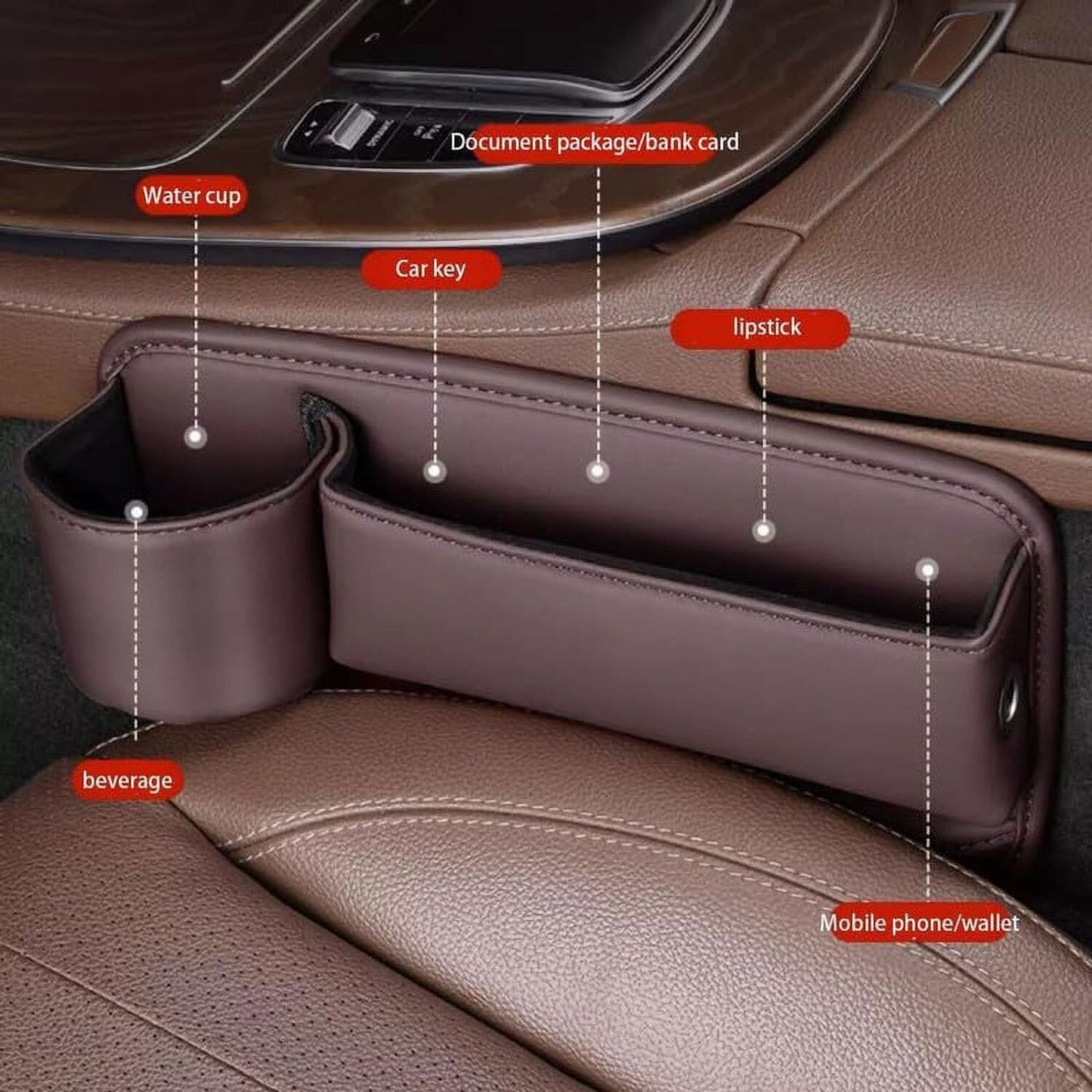 Car Leather Cup Holder Gap Bag
